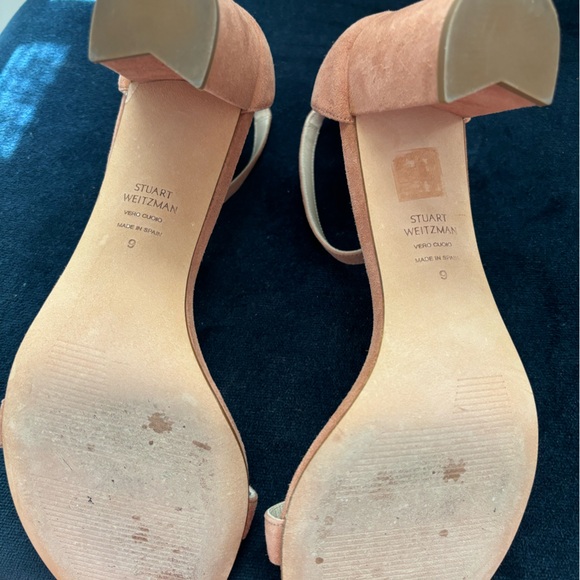 Stuart Weitzman rose pink suede strappy high heels size 9 US - Picture 2 of 6